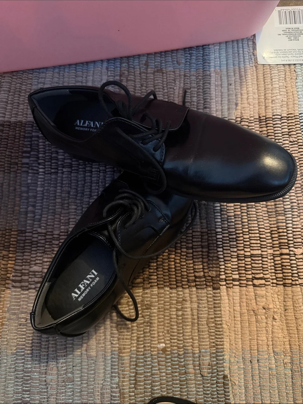Alfani Men’s Black Leather Lace-Up Oxfords